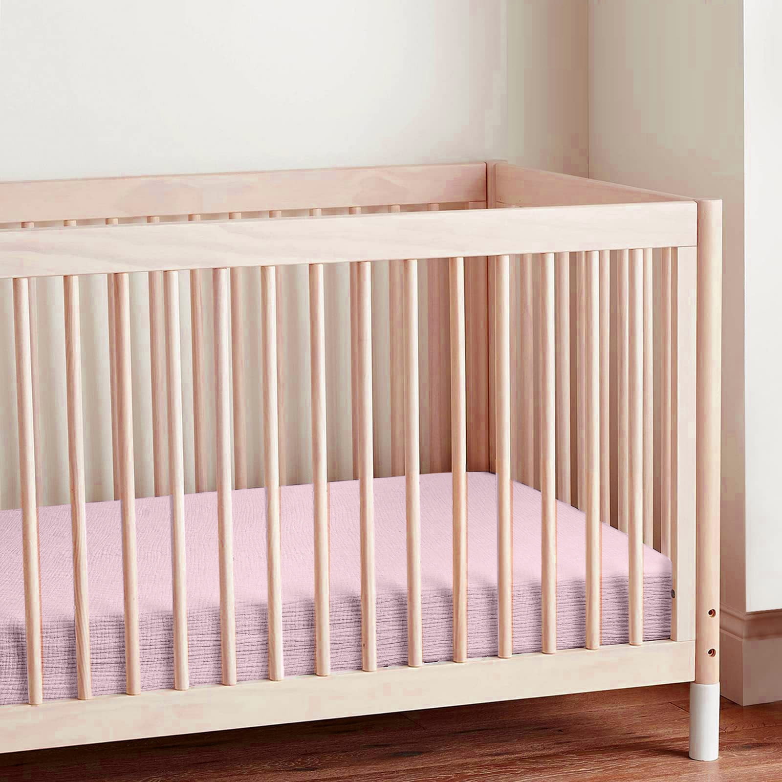 4-Piece Muslin Crib Bedding Set Soft Breathable Mattress Sheets For Nursery