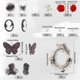 thumbnail image 2 of Dijes de resina de mariposa, dijes de cuentas de resina negra, dije de rosa para uñas, cuentas de flores de mariposa, cuentas de perla semicirculares, dijes de parte posterior plana 3D, 2 of 5