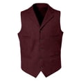 thumbnail image 6 of Jerdar Men's Solid Lapel Waistcoat, Single Breasted Multi Pocket Sleeveless Vest Formal Casual Suit Vest for Wedding Party, 6 of 7