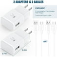 thumbnail image 6 of 2-Pack Type C Fast Charger,Compatible with Samsung Charger Android Phone USB-C Charging Cable 10ft Compatible for Galaxy S23/S22/S21/S20/S10e/S9/S8/Note20/Note10/Note9/Z Fold 3/4/5,White, 6 of 7