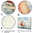 thumbnail image 3 of Designart "Coastal Serenity Watercolor Sailboat on Horizon II" Transportation Framed Wall Art - Modern White Boat Sailing Entryway Framed Wall Art, 3 of 6