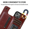 thumbnail image 6 of Apple iPhone 13 Wallet Case with Card Holder, Dteck PU Leather Kickstand Card Slots Case, Double Magnetic Clasp and Durable Shockproof Cover For iPhone 13,Brown, 6 of 8