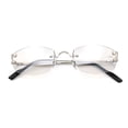 thumbnail image 1 of Luxury Rimless OG Fancy Narrow Oval Metal Rim Hustler Fashion Sunglasses Silver - Grey Clear, 1 of 7