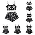 thumbnail image 6 of Hpapadks Halloween Women's Pajama Sets Cute Print Lettuce Trim Cami and Shorts 2 Piece Sleepwear Women Pjs Black4, 6 of 6