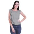 thumbnail image 1 of Moomaya Débardeur Sans Manches à Volants Imprimé pour Femmes Col Rond Crop Top Décontracté, 1 of 4