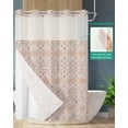 thumbnail image 2 of No Hook Shower Curtain with Snap in Liner, Floral Boho Persian Tribal Style Flowers Hotel Shower Curtains for Bathroom, Washable Shower Curtain Liner Set with Mesh Top Window, 48"x72", 2 of 6