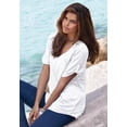 thumbnail image 6 of Roaman's Women's Plus Size V-Neck Boyfriend Textured Tunic, 6 of 6