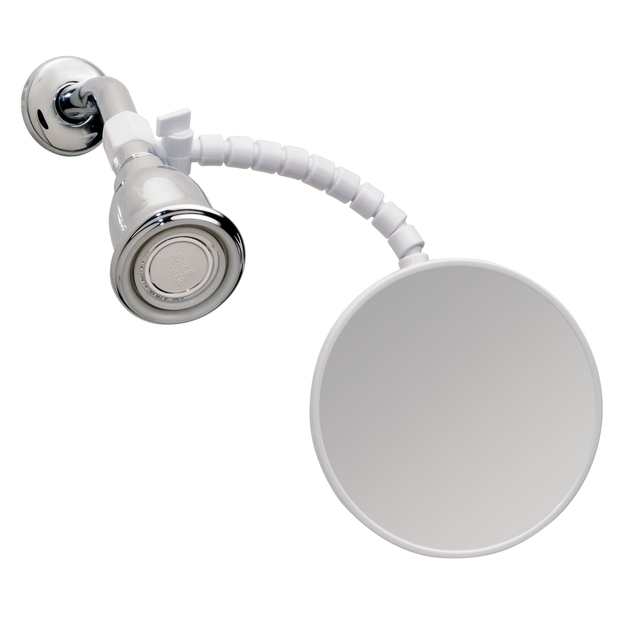 Guaranteed to Never Fog Fogless Shaving Mirror and Shower Head in One Made of Solid Aluminum that Naturally Heats Up Mirror While Showering 2.0 GPM Chrome