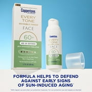 Coppertone Every Tone Invisible Finish Age UV Defense Face Sunscreen Lotion, SPF 60+, 1.7 fl oz Pump Bottle