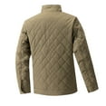 thumbnail image 3 of IYTR Men's Quilted Jacket Winter Warm Fleece Lined Zipper Jacket Outdoor Lightweight Thick Warm Coat Baseball Jacket with Pockets Green L, 3 of 4