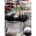 thumbnail image 5 of Outdoor Tablecloths with Umbrella Hole & Zipper, Black White Round Tablecloth 54 Inch, Modern Geometric Abstract Gradient Striped Waterproof Table Cloth, Patio/Pool/Picnic Table Covers, 5 of 8