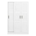 thumbnail image 5 of Wardrobe Closet, 66.9" Tall Storage Cabinet with Sliding Doors and Hanging Rod, Bedroom Armoire Clothes Organizer, White, 5 of 9