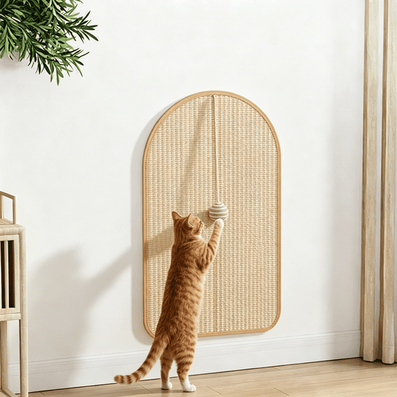Sisal Cat Scratching Mat, Self Adhesive Wall Pad, No Drill Removable Sofa Protector, Reusable Cat Bed Toy, 21.65x12.99in, 1 Pack