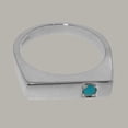 thumbnail image 5 of LBG British Made 18k White Gold Natural Turquoise Mens Band Ring - 33 size options - Size 9.5, 5 of 6