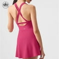 thumbnail image 3 of A-L-O Women's Naked Neck Tennis Skirt, Detachable Chest Mat, Anti Light Out Tennis Outdoor Yoga Dress, 3 of 8