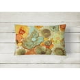 thumbnail image 2 of Carolines Treasures 8959PW1216 Abstract Flowers Teal and orange Canvas Fabric Decorative Pillow, 12H x16W, multicolor, 2 of 3