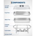 thumbnail image 5 of 2 Pack 8QT Stainless Steel Chafing Dish Buffet Set, Dual Temperature Controls Food Warmer for Catering, Events & Parties, 5 of 8