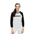 thumbnail image 2 of Thread Tank Honey Unisex 3/4 Sleeves Baseball Raglan White Black Large, 2 of 4