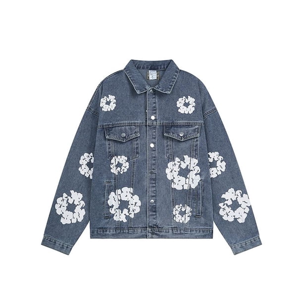 DENIM TEARS KANYE Chaqueta vaquera holgada americana lavada con kapok del mismo estilo para hombres y mujeres