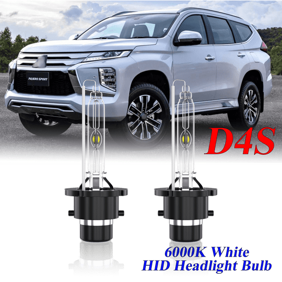 For Mitsubishi Montero 2016 2017 2018 2019 D4S HID Headlight High/Low Beam 6000K Crystal White Xenon Bulbs Set 2