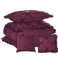 thumbnail image 4 of Casa Platino 7 Piece Ruffeled Comforter Set - Queen/Burgundy, 4 of 4