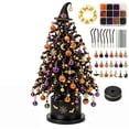 thumbnail image 2 of Aoznliie DIY Beaded Christmas Tree Kit, Diy Small Xmas Tree with Witchhat Topper & Lights, Ideal Christmas Decor for Home Office, Black, 2 of 8