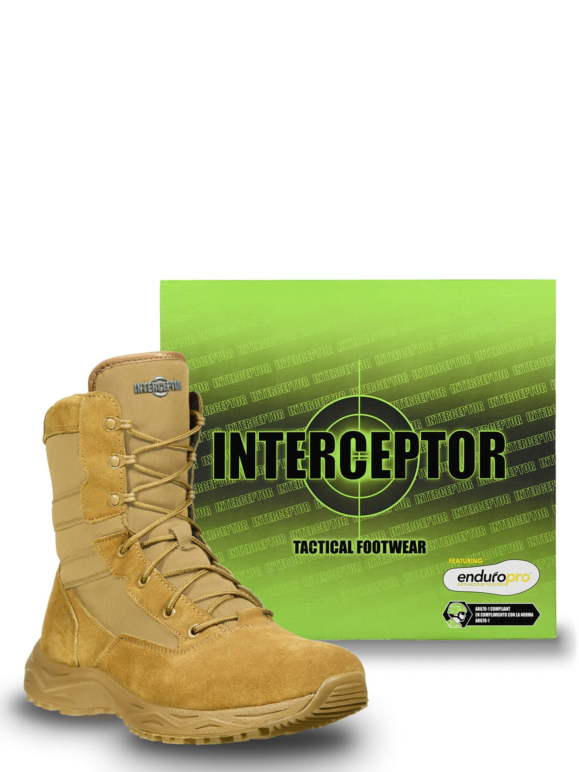 Interceptor Men's Frontier Tactical Work Boots, Coyote Brown - Walmart.com