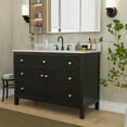 thumbnail image 3 of 48" Fully Assembled Single Bathroom Vanity with Engineered Stone Top, Ceramic Sink, Hand Paint, 3 of 10
