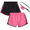 Black/Light Pink Solids, variant on Girls Athletic Shorts - 2 Pack Running Dophin Shorts for Girls with Fanny Pack (Sizes: 7-16)