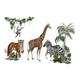 thumbnail image 3 of Pegatinas de pared de animales de la selva, decoración de pared, papel tapiz de PVC moderno para fiestas, mural extraíble para oficina, baño y puerta 90x30cm con cebra, 3 of 9