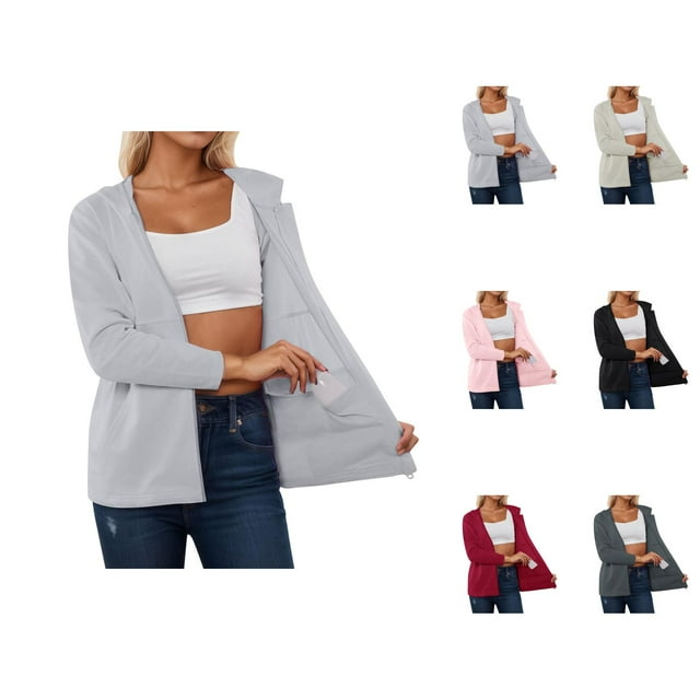 Veste Post-Mastectomie avec Poches de Drainage pour Femmes Manches Longues Fermeture Éclair Récupération Chirurgicale Chemise Vêtements d'Extérieur