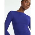 thumbnail image 4 of Scoop Women’s Stretch Cotton Blend Crewneck Tee with Long Sleeves, Sizes XS-XXL, 4 of 5