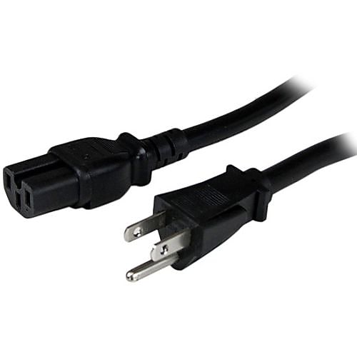 StarTech 8' NEMA 515P to C15 Heavy Duty Computer Power Cord Black