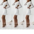 thumbnail image 3 of Femmes Dentelle Bodycon Manches Longues Été Cocktail Soirée Courte Mini-Robe, 3 of 6