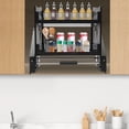 thumbnail image 6 of 24inch Cabinet Pull Down Shelf Upper Kitchen Wall Cabinet Storage Organizer Smooth Push-pull Black Indoor Cabinet, 6 of 17
