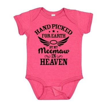 Inktastic Handpicked for Earth by My Meemaw in Heaven with Angel Wings Boys or Girls Baby Bodysuit