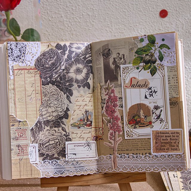 Manual Material Papel 30 hojas de papel base Vintage para hacer tarjetas, material base, decoración para portátil para portátil Sywqhk Libre de BPA
