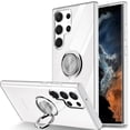 thumbnail image 3 of Magnetic Metal Ring Holder Transparent Phone Case for Samsung Galaxy S24 S23 Ultra S22 S21 S20 Plus Clear Silicone Soft Cover, 3 of 4