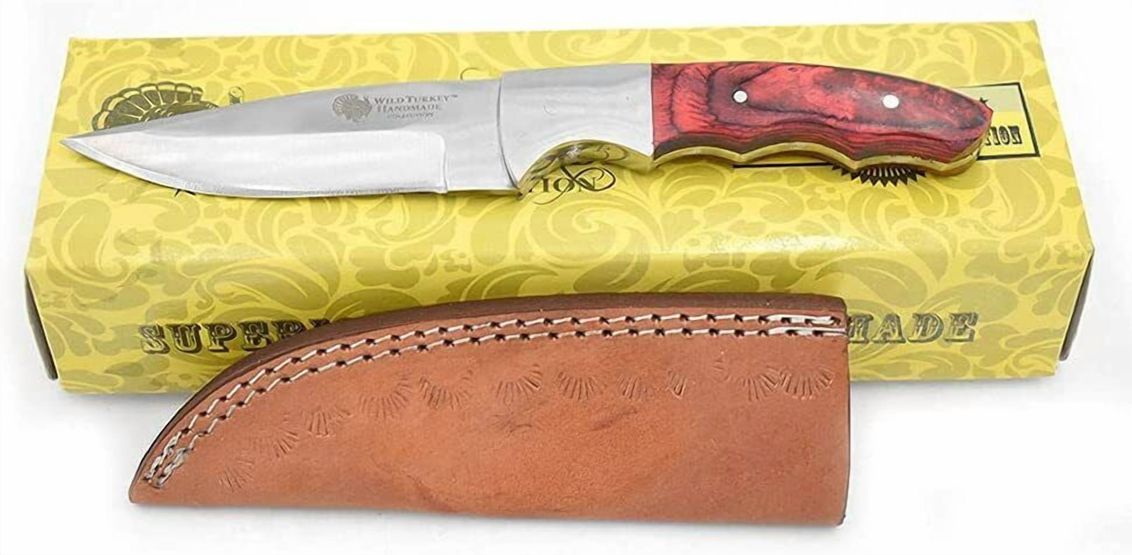 Wild Turkey Handmade Collection Heavy Duty Blue Wood Handle Hunting Knife | Stai