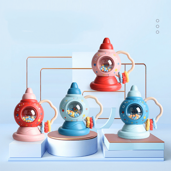 A children's toy gift press the little yellow duck to pull back the inertia car animal baby educational toy (small horn rattle [color random]