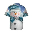 thumbnail image 3 of Balery Christmas Snowman In The Snow Print Men's Hawaiian Shirts Short Sleeve Beach Shirt Relaxed Fit Vacation Button Down Shirts-X-Large, 3 of 9