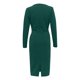 thumbnail image 5 of Vestido largo plisado de color liso con cuello en V profundo para mujer: manga larga, poliéster, estilo sexy y elegante, para fiestas y vacaciones., 5 of 6