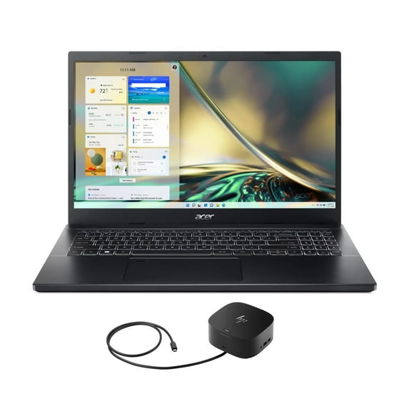 Acer Apsire 7 A715 Home/Business Laptop (Intel i7-1260P 12-Core, 15.6in 144Hz Full HD (1920x1080), NVIDIA GeForce RTX 3050 Ti, 32GB RAM, Win 11 Pro) with G2 Universal Dock