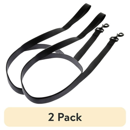 (2 pack) Vibrant Life 6' Solid Polyester Leash, Black, L
