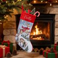 thumbnail image 5 of Personalized Christmas Stockings with Embroidered Name, 16.93 Inch Reindeer Jacquard Vintage Xmas Stocking with Soft Velvet for Fireplace Family Holiday Decor, 5 of 6