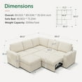 thumbnail image 3 of Marrber Beige L-Shaped Modular Sectional Sleeper with Pull-Out Sofa Bed and Storage Ottoman Corduroy Cloud Couch for Living Room, 3 of 10