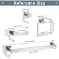 thumbnail image 6 of 10-Piece Bathroom Hardware Accessories Set - Brushed Nickel Towel Bar, Holder & Racks - SUS304 Stainless Steel - Wall Mounted, 23.6-Inch, 6 of 14