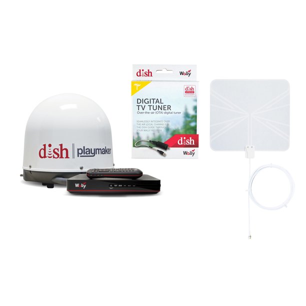 Winegard Playmaker Dish Satellite TV Antenna with Wally TV Tuner