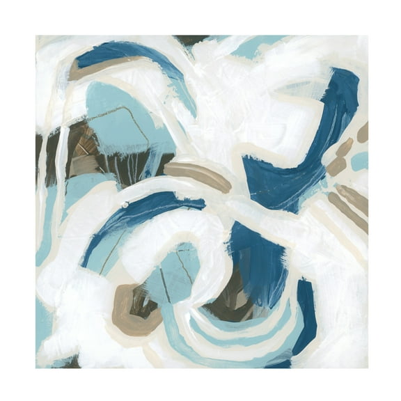 Canvas Wall Art - June Erica Vess 'Azul Rhythm II' Wall Art for Living Room, Bedroom, or Office Décor by Trademark Fine Art - 14 x 14 Inches