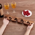 thumbnail image 3 of 2pcs Wood Stemware Rack Mounted Wine Glass Holder Glass Goblet Tray Hanging Shelf Glassware Holder Hanging Organizer with 8 Holes for Bar Restaurant Glass Storage, 16.9x2.9 inch, 3 of 4